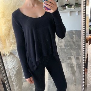 Free people black thermal flowy top XS
